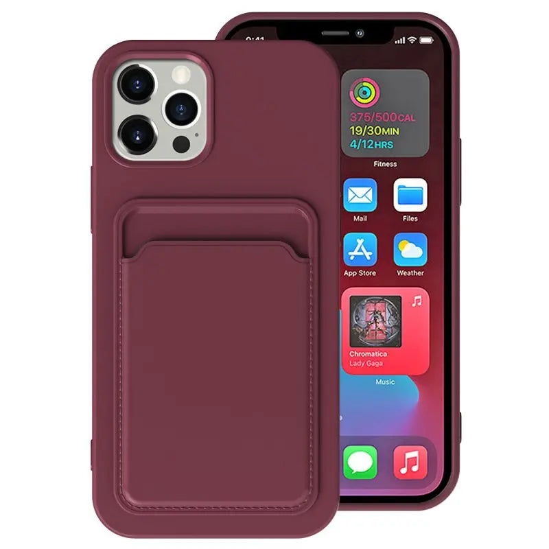 Ultra Slim Silicone iPhone Cases with Card Holder