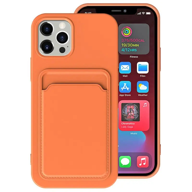 Ultra Slim Silicone iPhone Cases with Card Holder