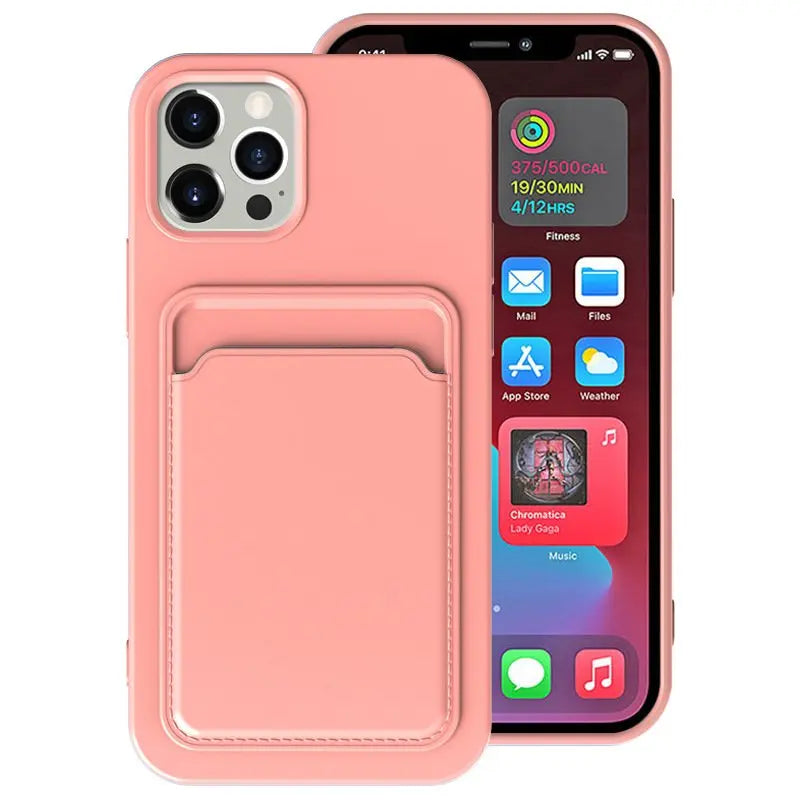 Ultra Slim Silicone iPhone Cases with Card Holder