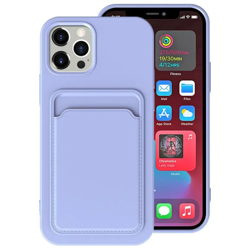 Ultra Slim Silicone iPhone Cases with Card Holder
