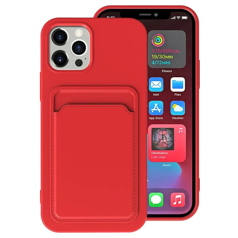 Ultra Slim Silicone iPhone Cases with Card Holder