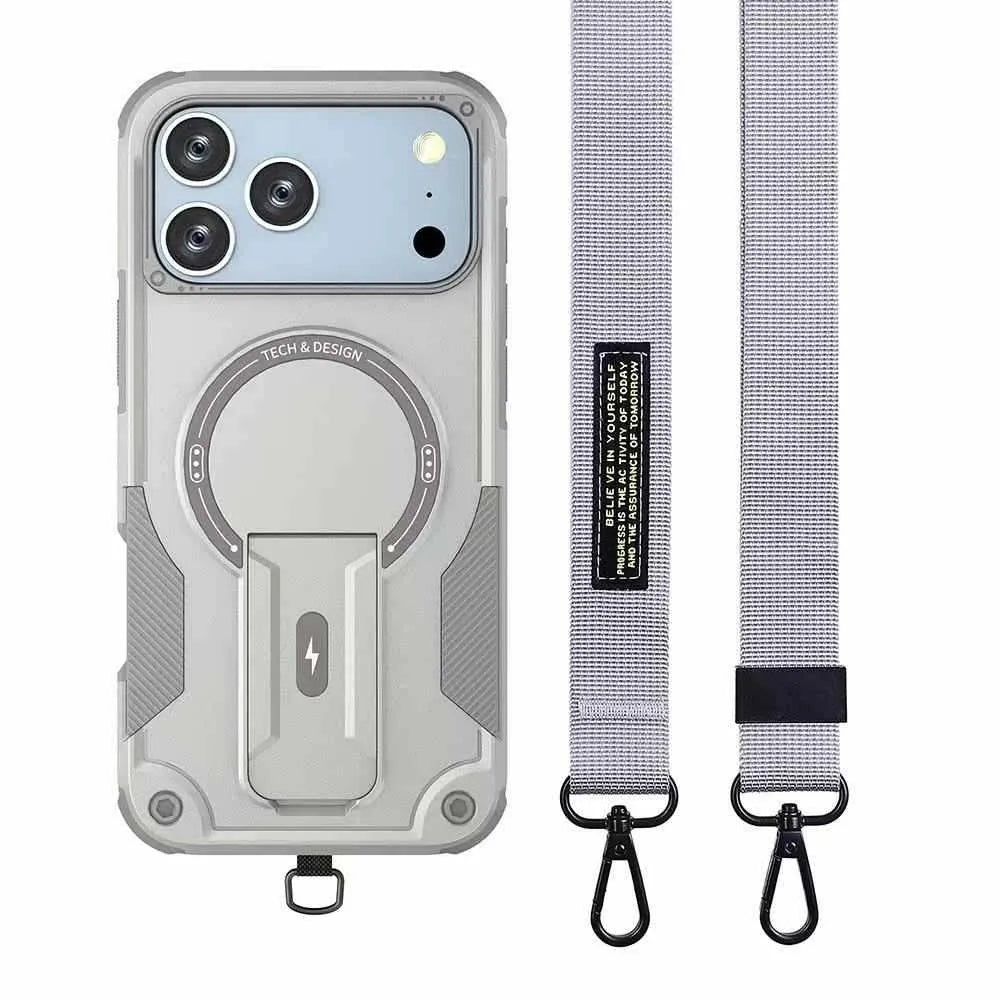 Heavy-duty iPhone Covers with Crossobdy Strap and Kickstand